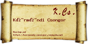 Körmöndi Csongor névjegykártya