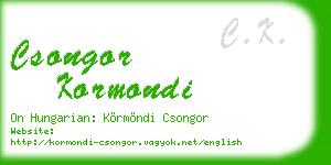 csongor kormondi business card