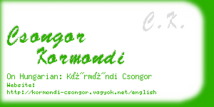 csongor kormondi business card